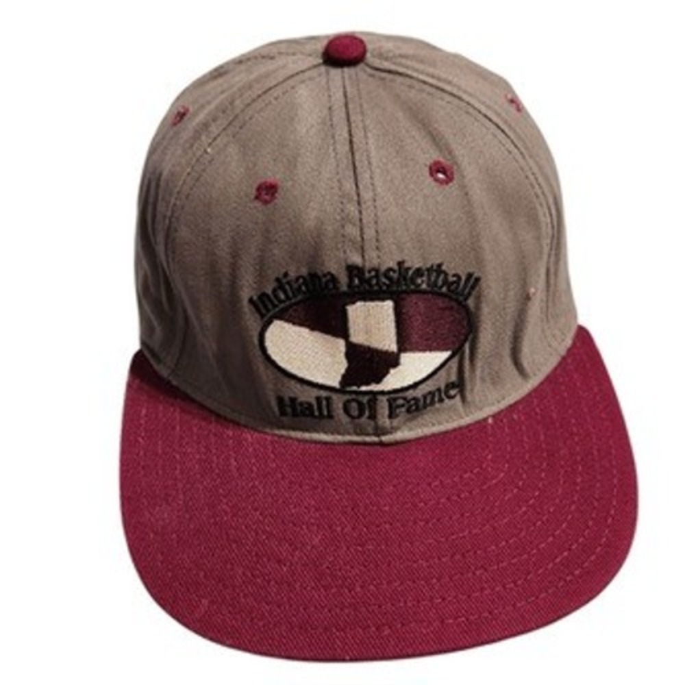 Vintage Indiana‎ Basketball Hall of Fame Snapback Hat Brown Burgundy Made in USA